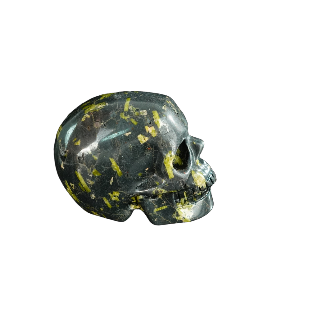 2.2" Plum Blossom Jade Crystal Skull Carving - Hand Carved Decor