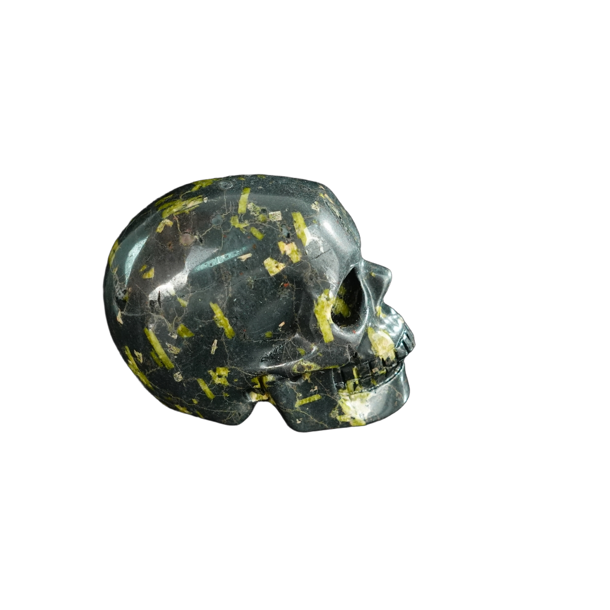 2.2" Plum Blossom Jade Crystal Skull Carving - Hand Carved Decor