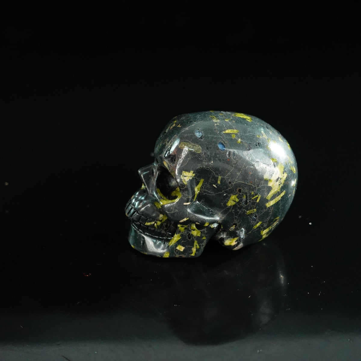 2.2" Plum Blossom Jade Crystal Skull Carving - Unique Piece #PB01