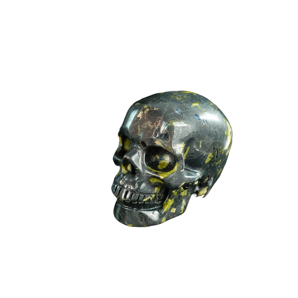 2.2" Plum Blossom Jade Crystal Skull Carving - Hand Carved Decor