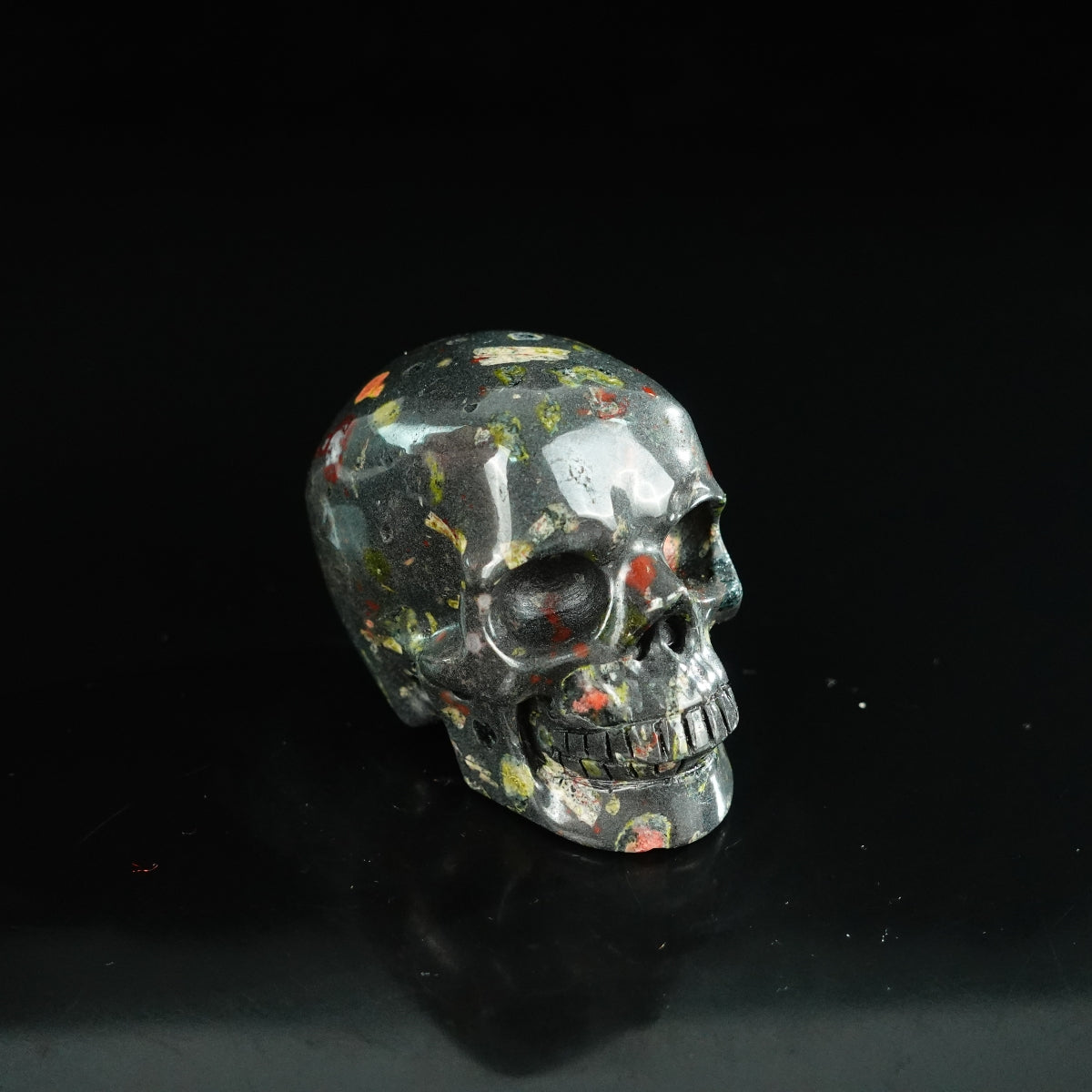 2.2" Plum Blossom Jade Crystal Skull Carving - Unique Piece #PB02