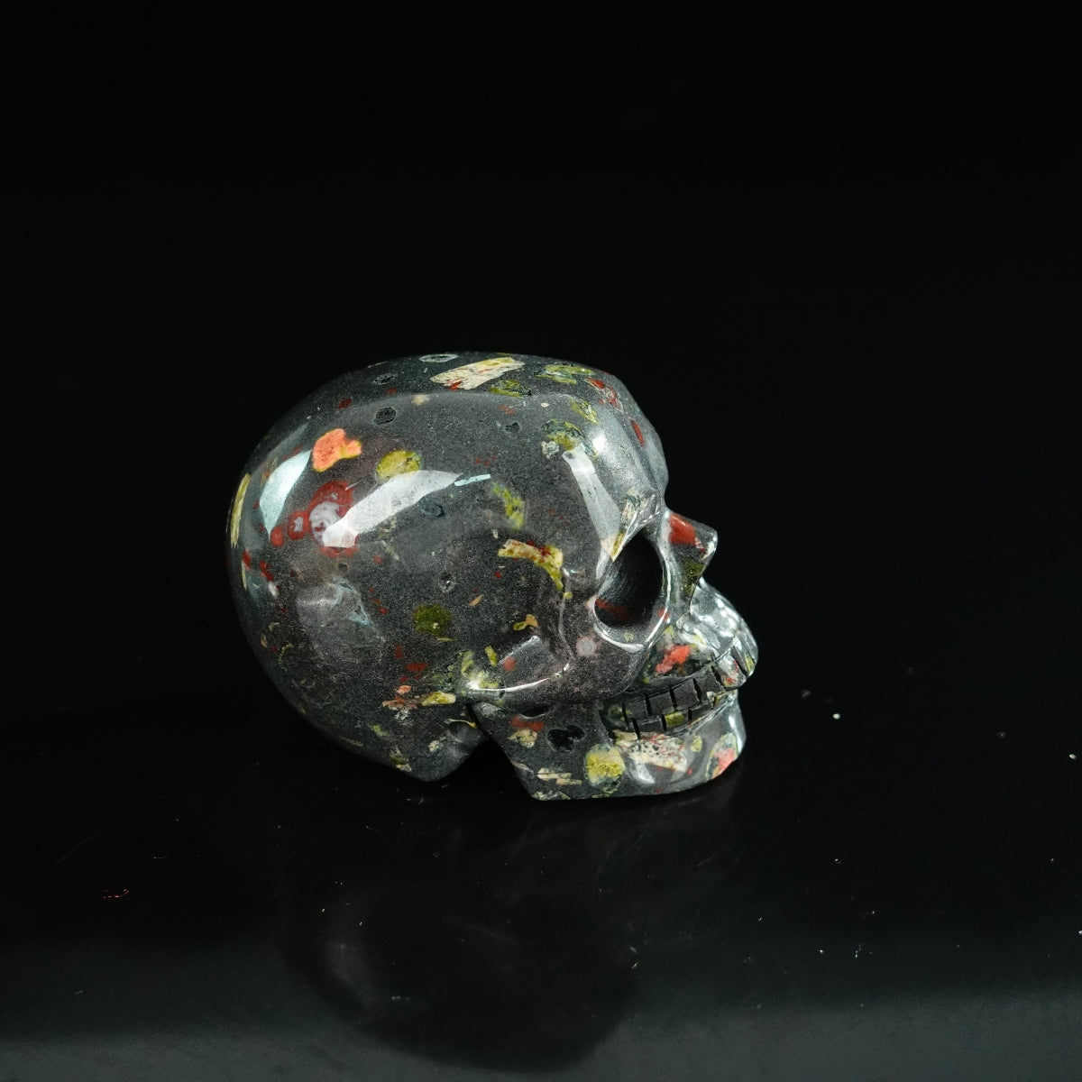 2.2" Plum Blossom Jade Crystal Skull Carving - Unique Piece #PB02