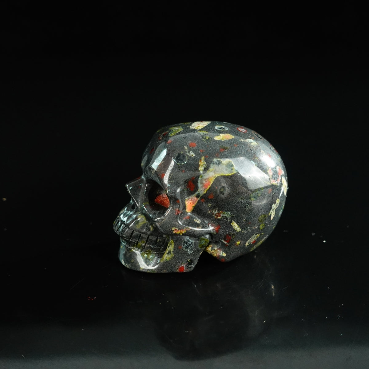 2.2" Plum Blossom Jade Crystal Skull Carving - Unique Piece #PB02