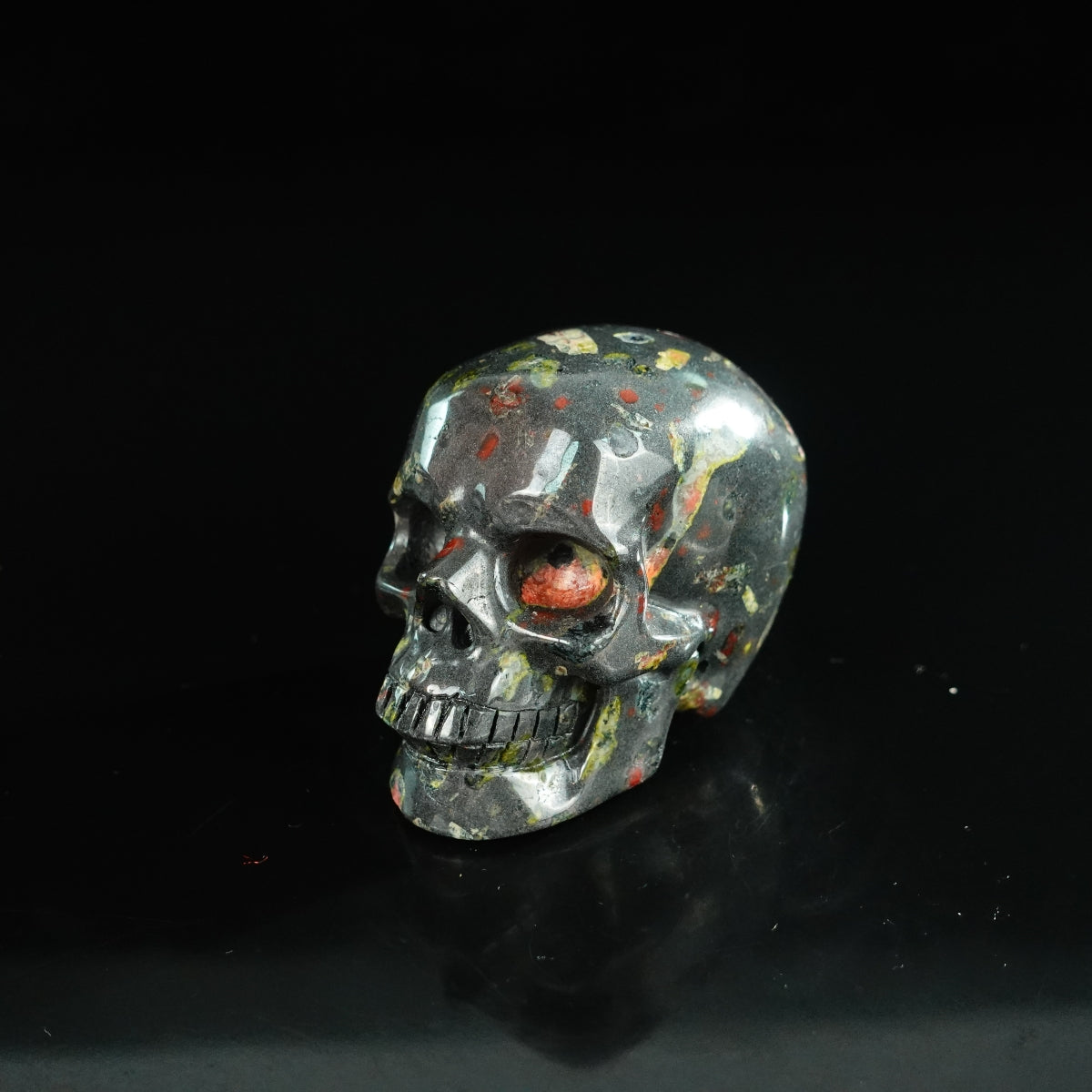 2.2" Plum Blossom Jade Crystal Skull Carving - Unique Piece #PB02