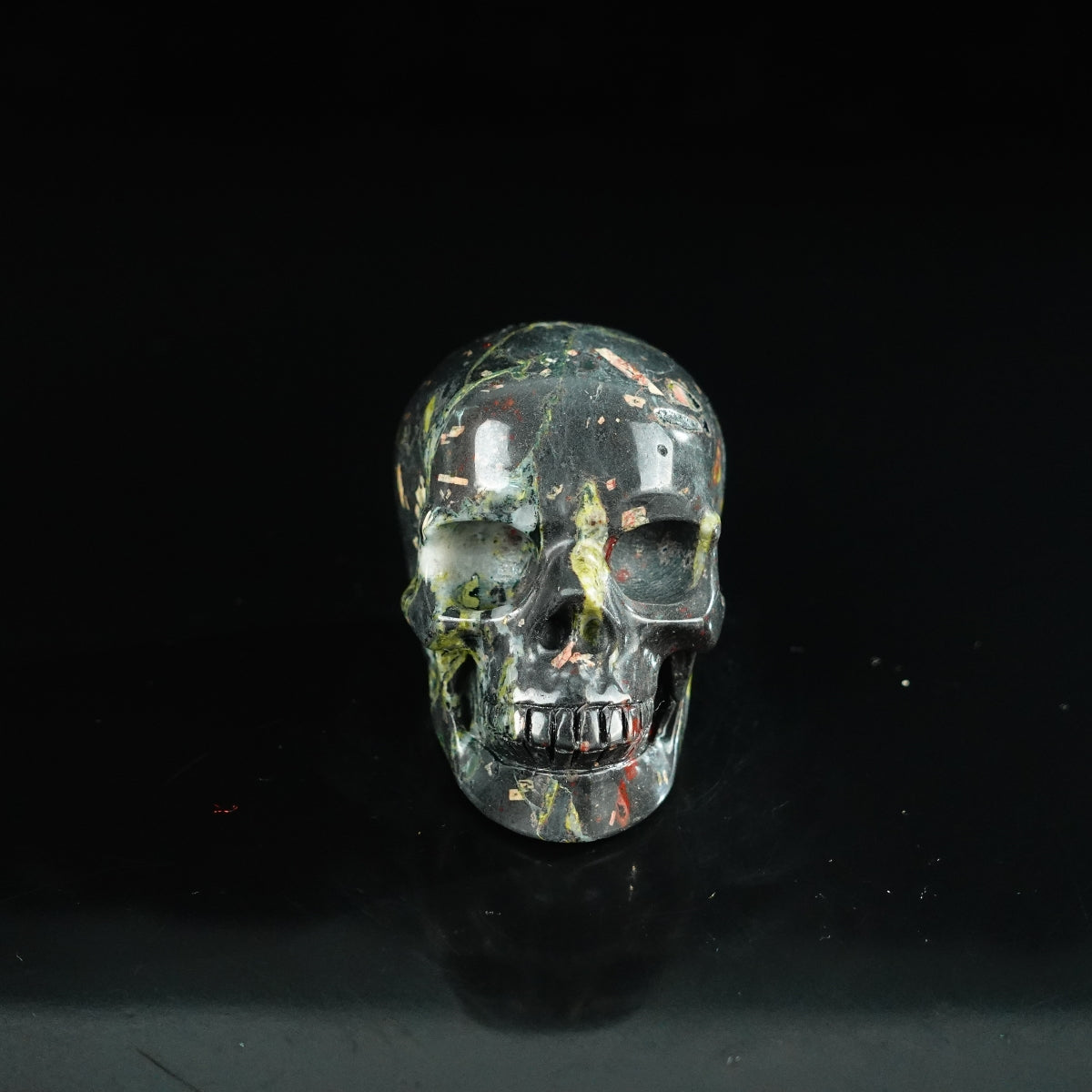 2.2" Plum Blossom Jade Crystal Skull Carving - Unique Piece #PB03