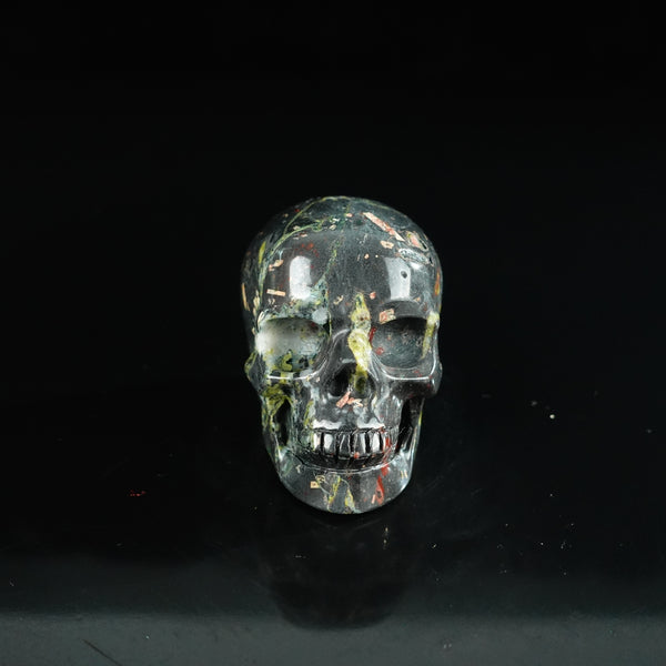 2.2" Plum Blossom Jade Crystal Skull Carving - Unique Piece #PB03