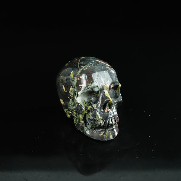 2.2" Plum Blossom Jade Crystal Skull Carving - Unique Piece #PB03 - alternate view