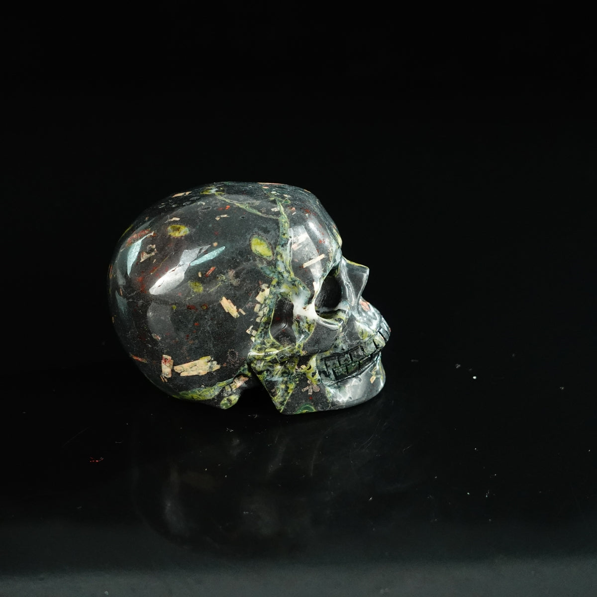 2.2" Plum Blossom Jade Crystal Skull Carving - Unique Piece #PB03