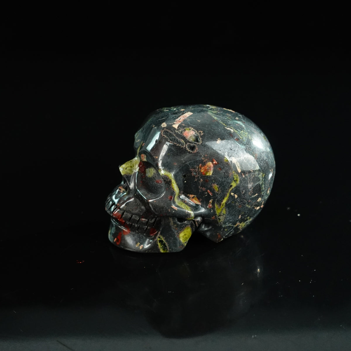 2.2" Plum Blossom Jade Crystal Skull Carving - Unique Piece #PB03