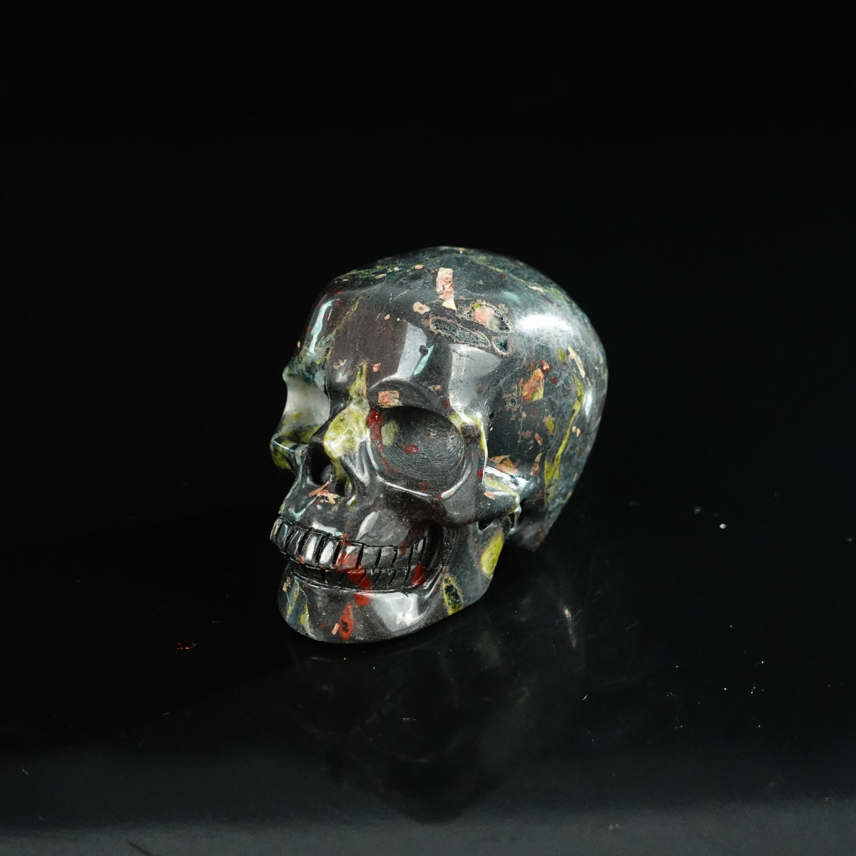 2.2" Plum Blossom Jade Crystal Skull Carving - Unique Piece #PB03