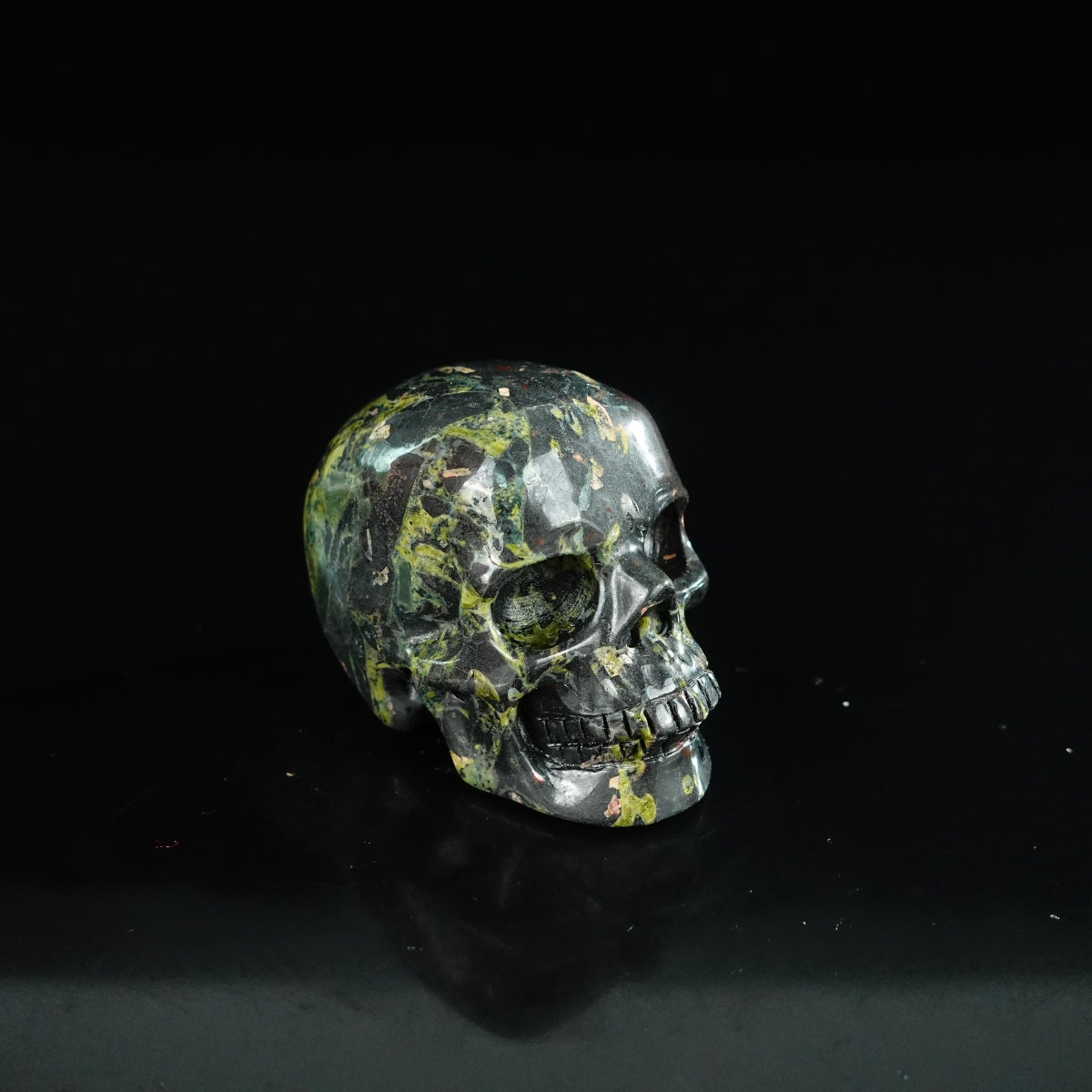 2.2" Plum Blossom Jade Crystal Skull Carving - Unique Piece #PB04