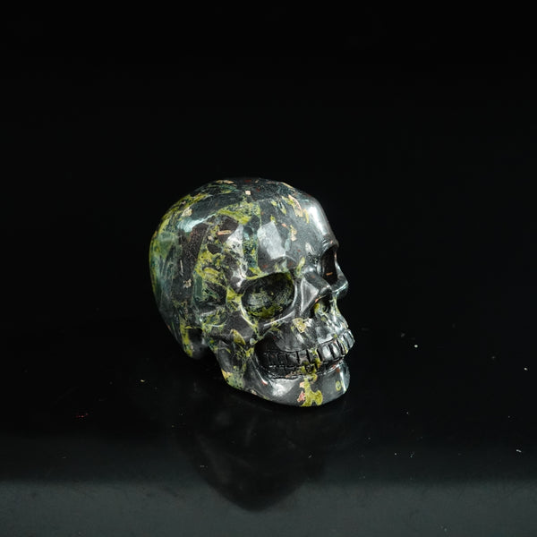 2.2" Plum Blossom Jade Crystal Skull Carving - Unique Piece #PB04 - alternate view