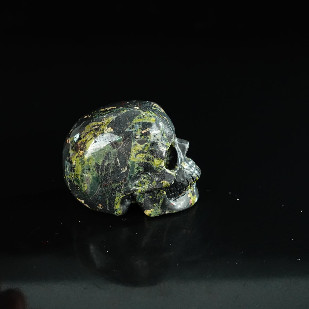 2.2" Plum Blossom Jade Crystal Skull Carving - Unique Piece #PB04