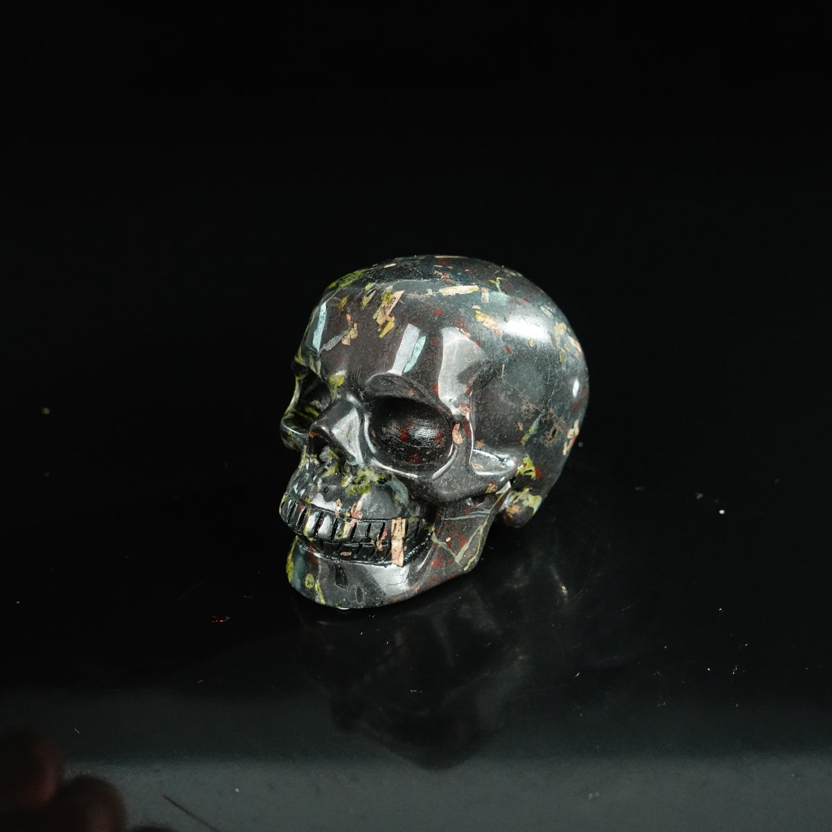 2.2" Plum Blossom Jade Crystal Skull Carving - Unique Piece #PB04