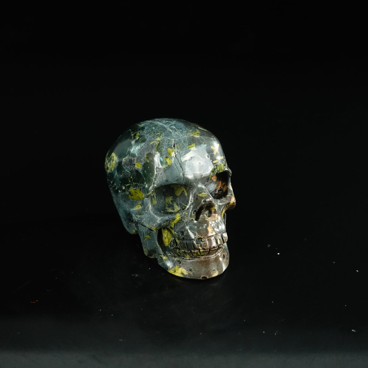 2.2" Plum Blossom Jade Crystal Skull Carving - Unique Piece #PB05