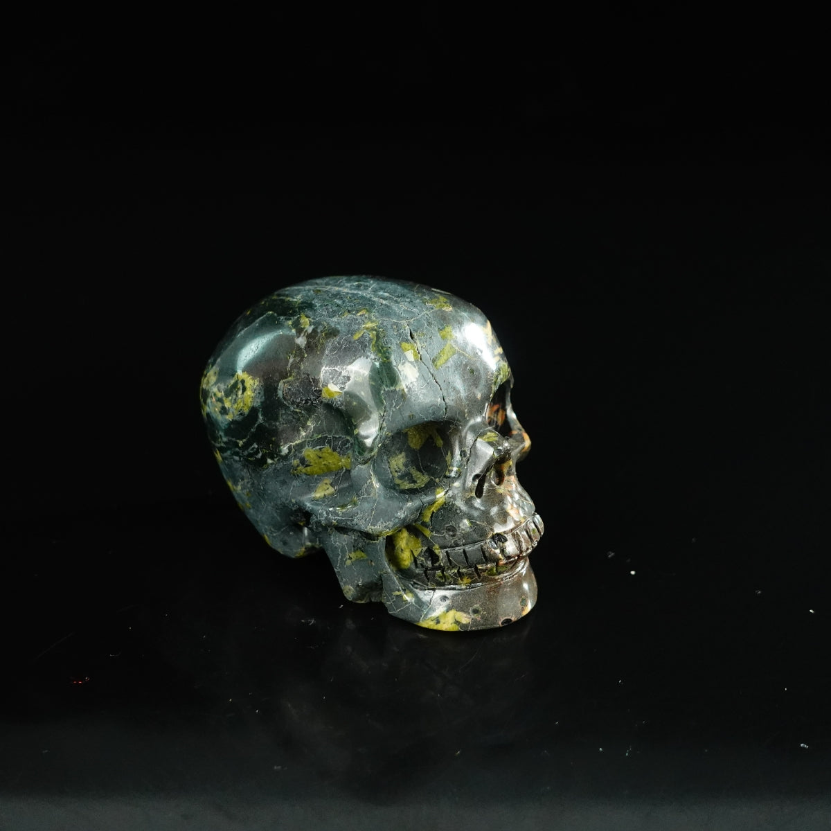 2.2" Plum Blossom Jade Crystal Skull Carving - Unique Piece #PB05