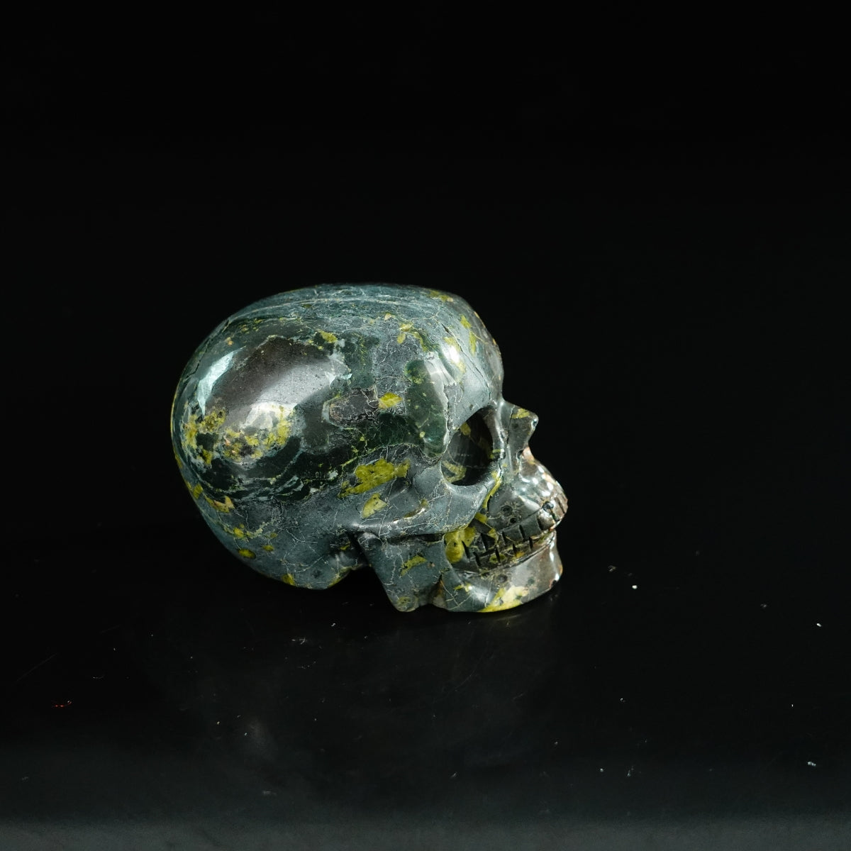 2.2" Plum Blossom Jade Crystal Skull Carving - Unique Piece #PB05