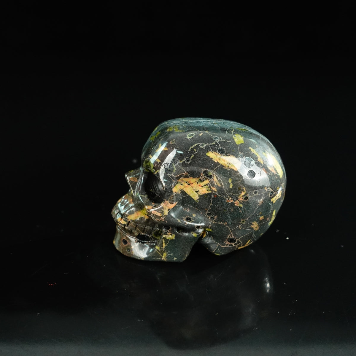 2.2" Plum Blossom Jade Crystal Skull Carving - Unique Piece #PB05