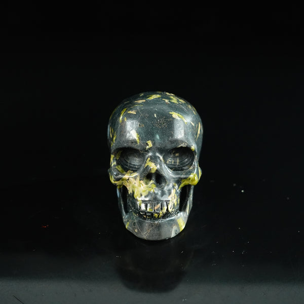 2.2" Plum Blossom Jade Crystal Skull Carving - Unique Piece #PB06