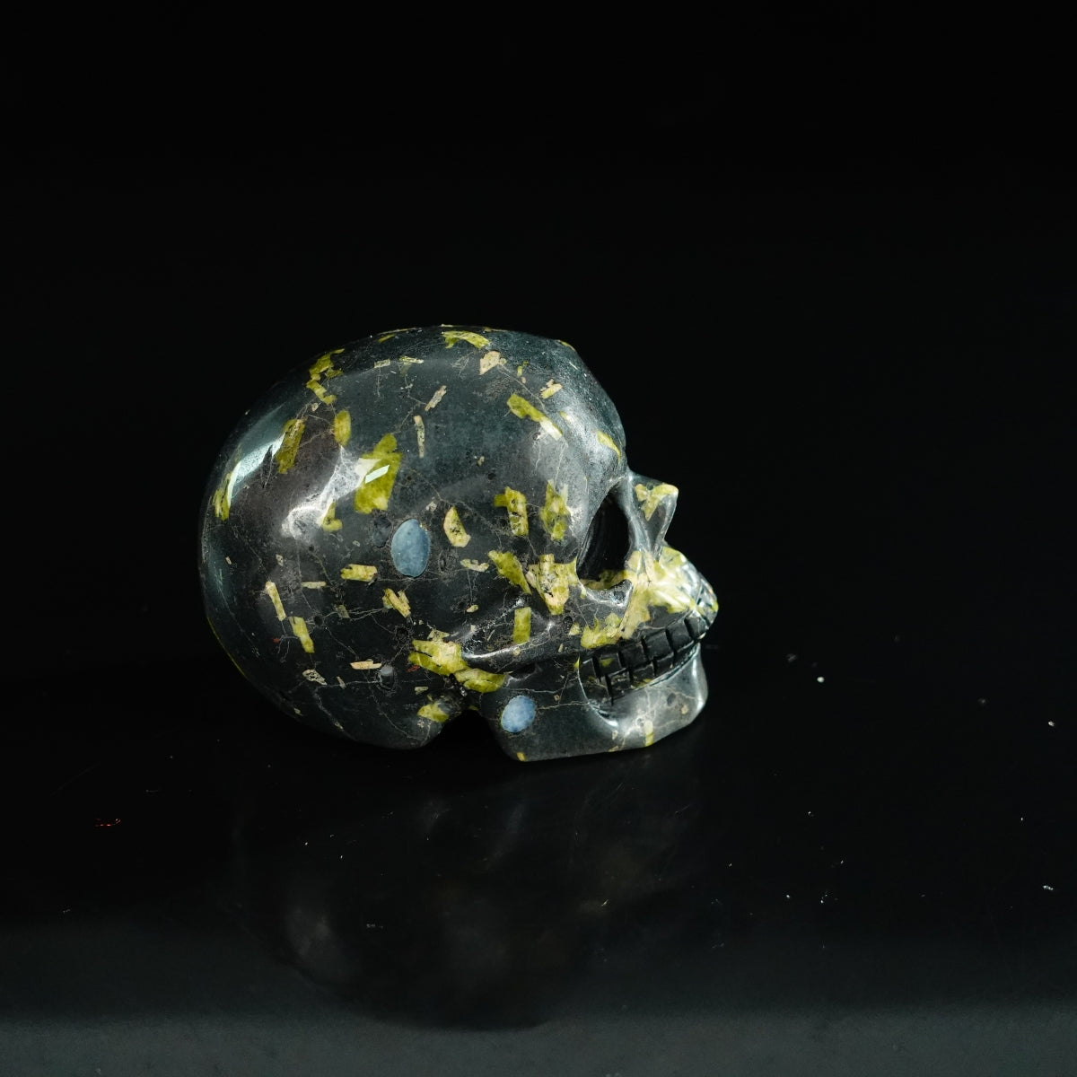 2.2" Plum Blossom Jade Crystal Skull Carving - Unique Piece #PB06