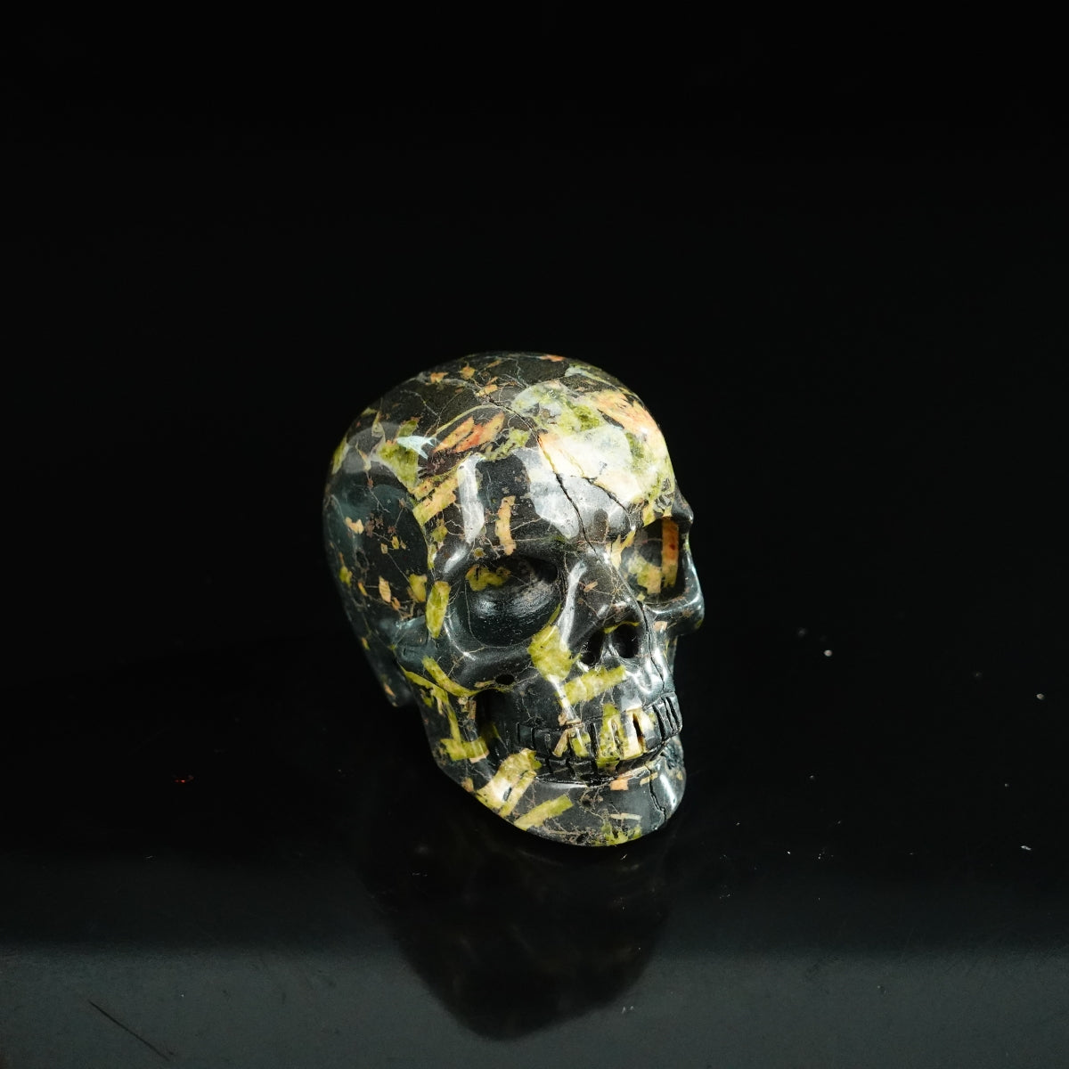 2.2" Plum Blossom Jade Crystal Skull Carving - Unique Piece #PB07