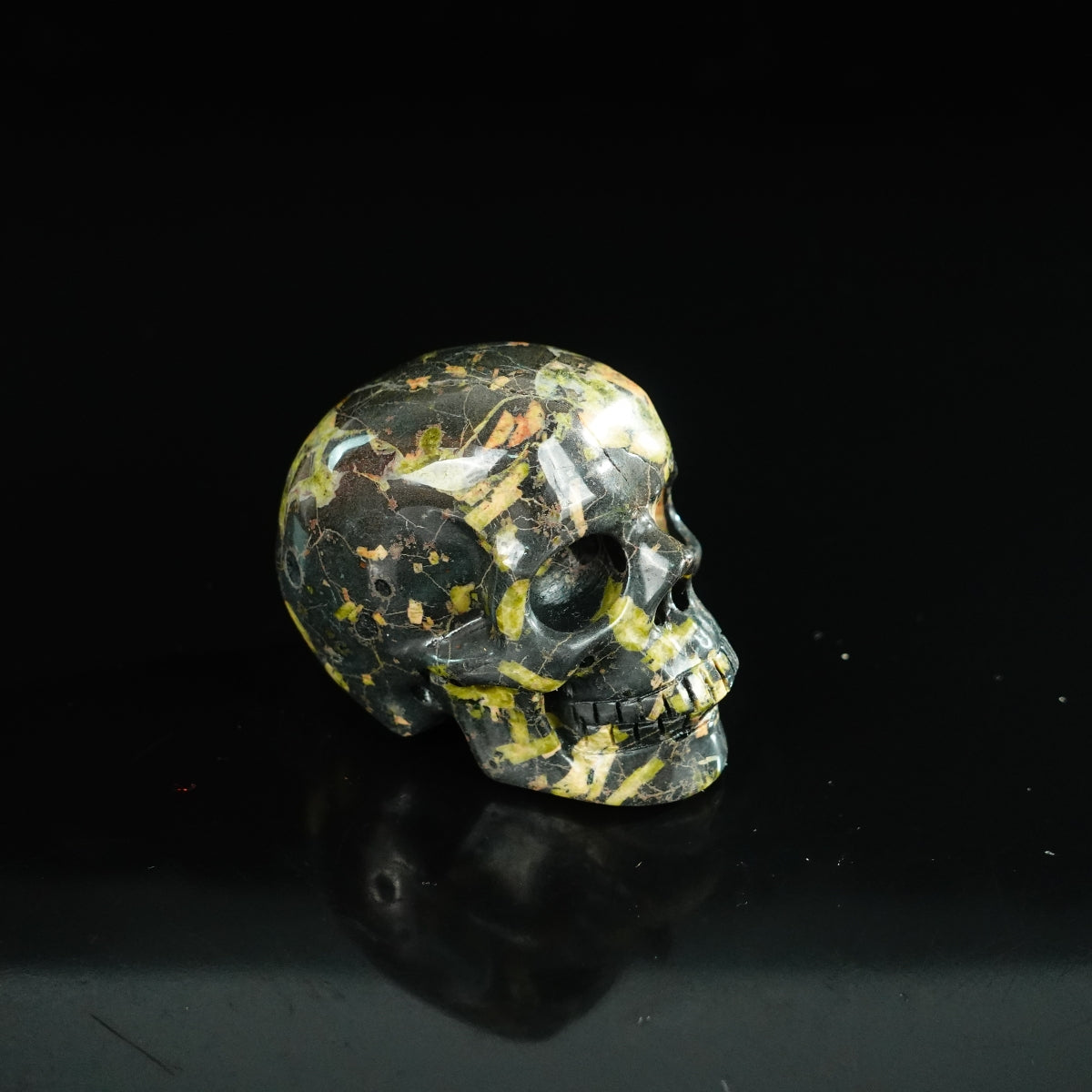 2.2" Plum Blossom Jade Crystal Skull Carving - Unique Piece #PB07