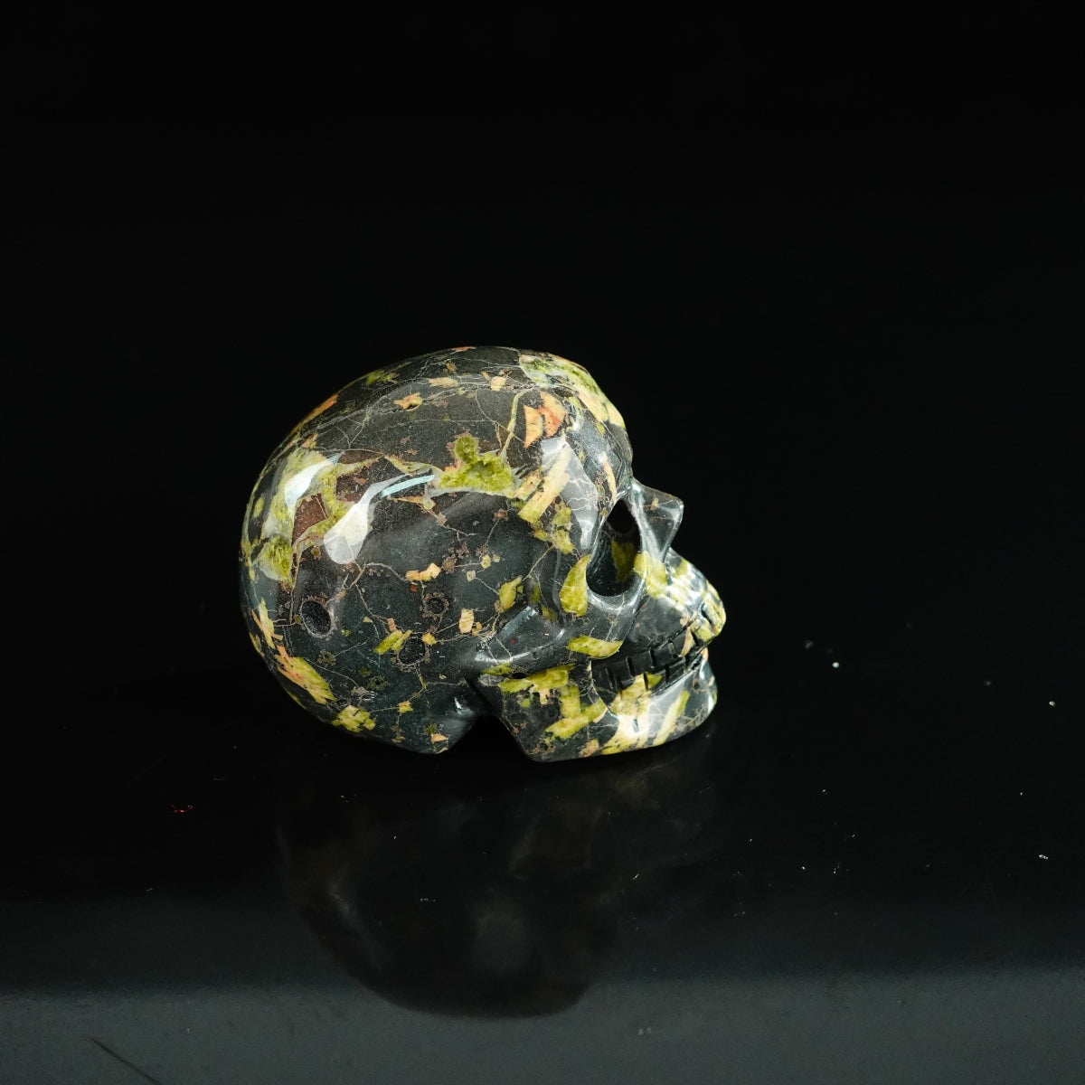 2.2" Plum Blossom Jade Crystal Skull Carving - Unique Piece #PB07