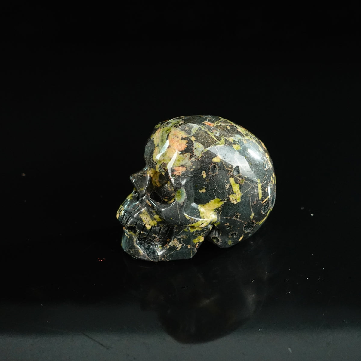 2.2" Plum Blossom Jade Crystal Skull Carving - Unique Piece #PB07