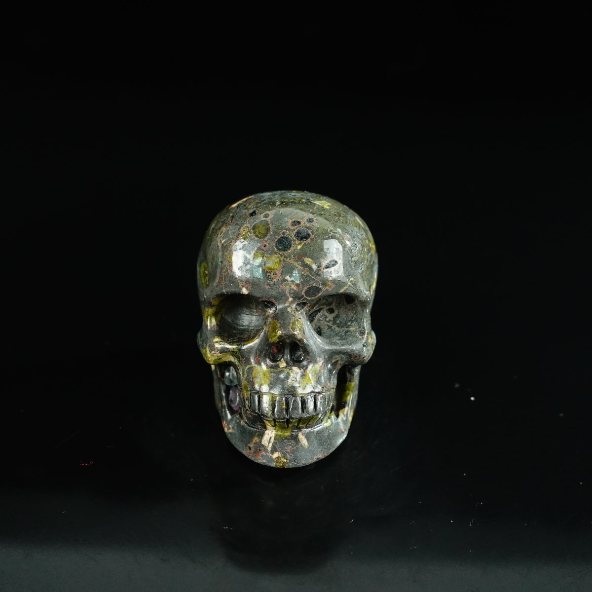 2.2" Plum Blossom Jade Crystal Skull Carving - Unique Piece #PB08