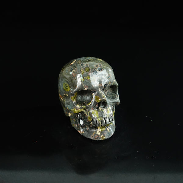 2.2" Plum Blossom Jade Crystal Skull Carving - Unique Piece #PB08 - alternate view