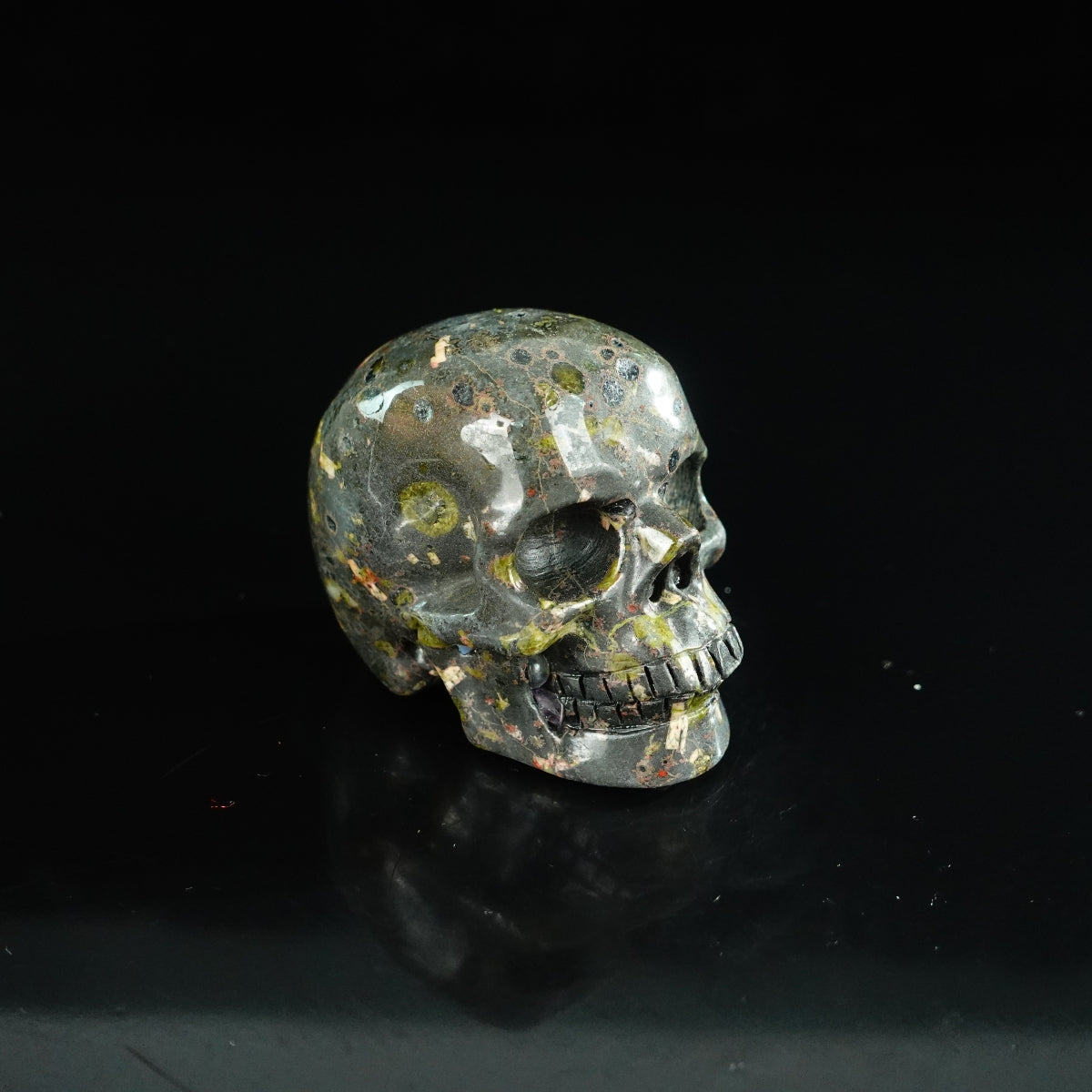 2.2" Plum Blossom Jade Crystal Skull Carving - Unique Piece #PB08