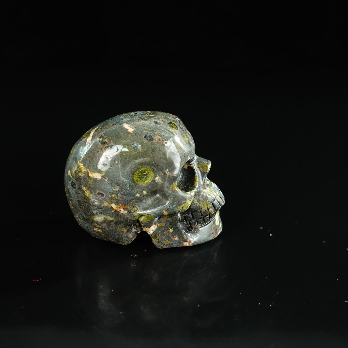 2.2" Plum Blossom Jade Crystal Skull Carving - Unique Piece #PB08