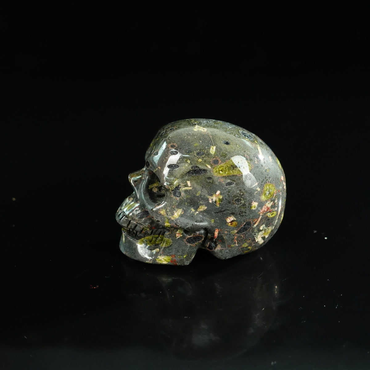 2.2" Plum Blossom Jade Crystal Skull Carving - Unique Piece #PB08