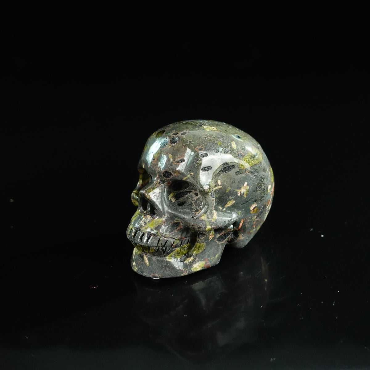2.2" Plum Blossom Jade Crystal Skull Carving - Unique Piece #PB08