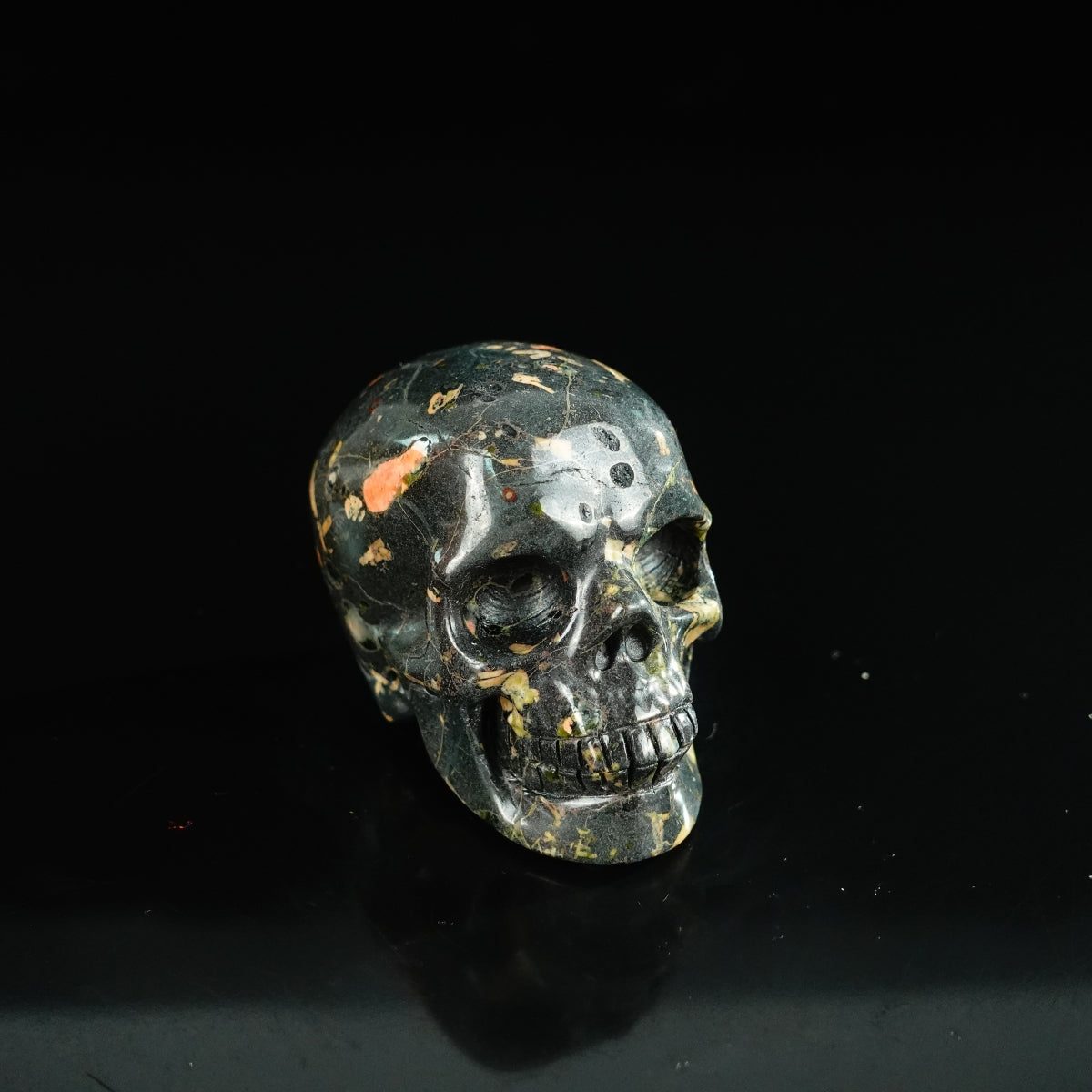2.2" Plum Blossom Jade Crystal Skull Carving - Unique Piece #PB09
