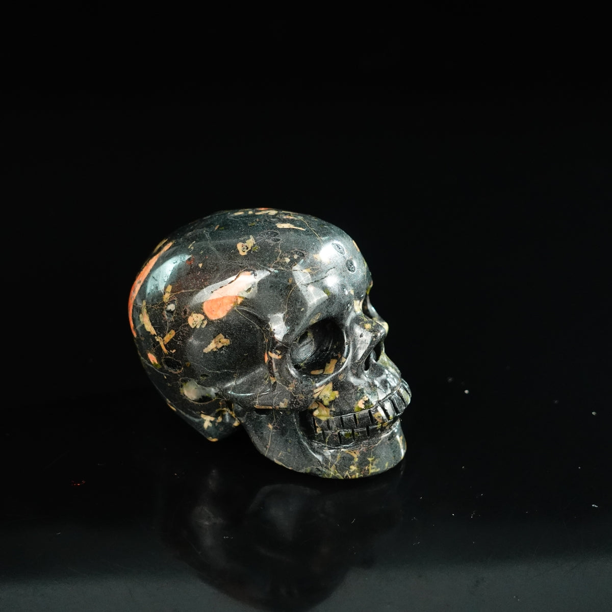 2.2" Plum Blossom Jade Crystal Skull Carving - Unique Piece #PB09