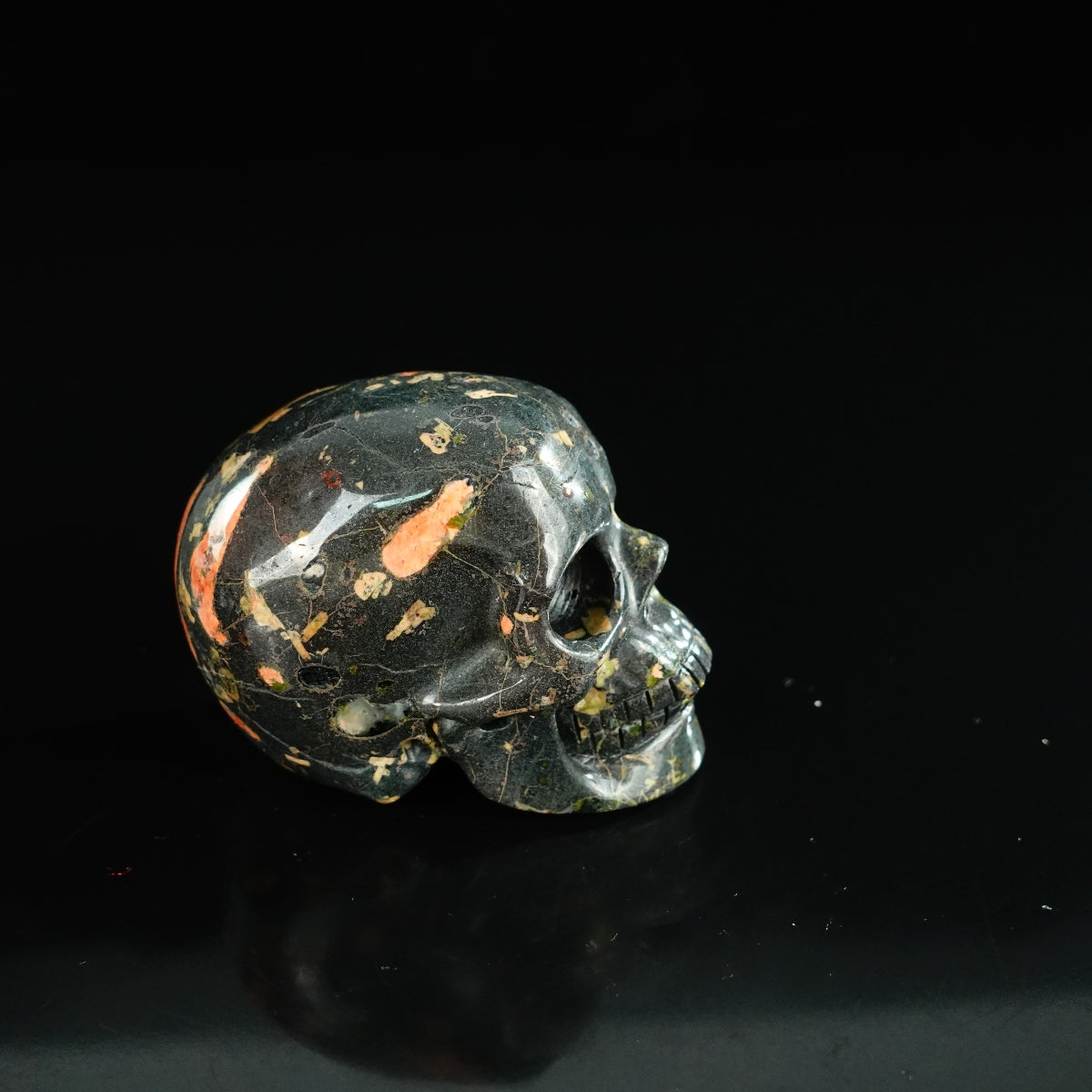 2.2" Plum Blossom Jade Crystal Skull Carving - Unique Piece #PB09