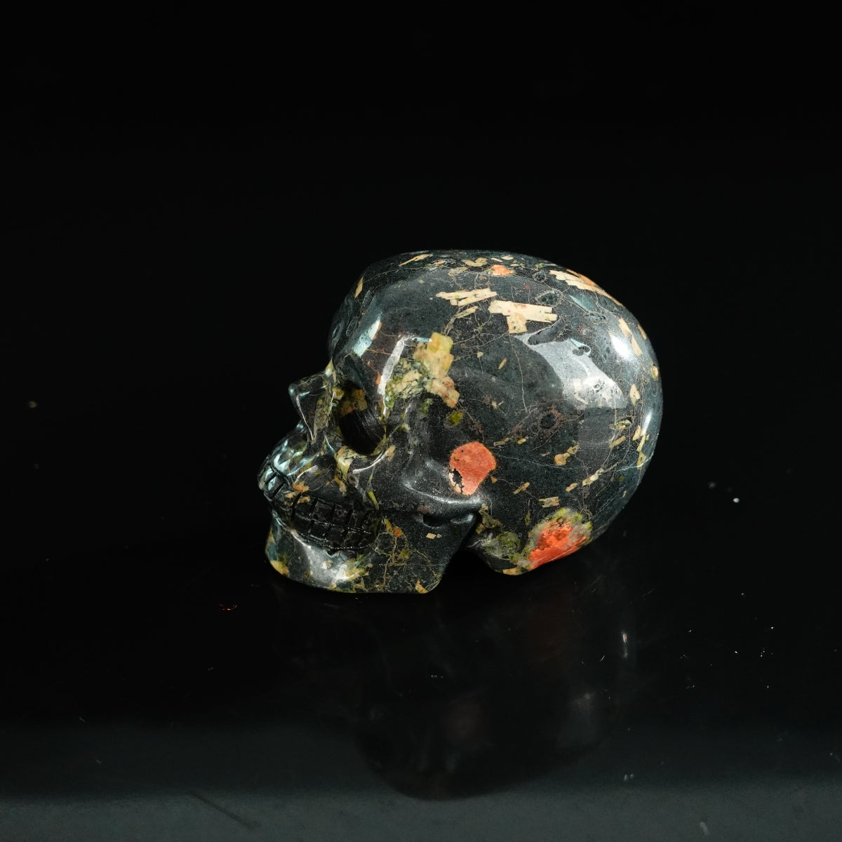 2.2" Plum Blossom Jade Crystal Skull Carving - Unique Piece #PB09