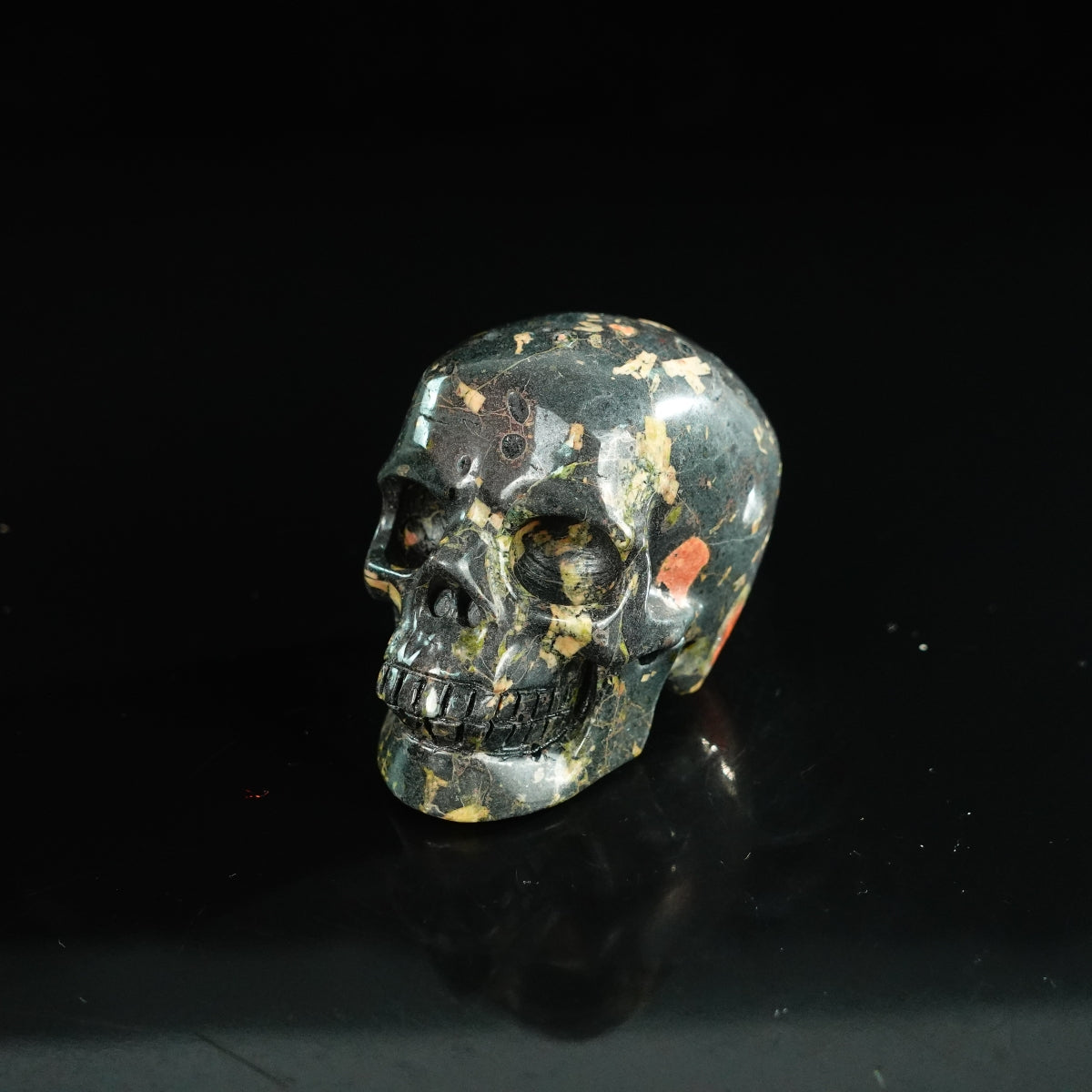 2.2" Plum Blossom Jade Crystal Skull Carving - Unique Piece #PB09