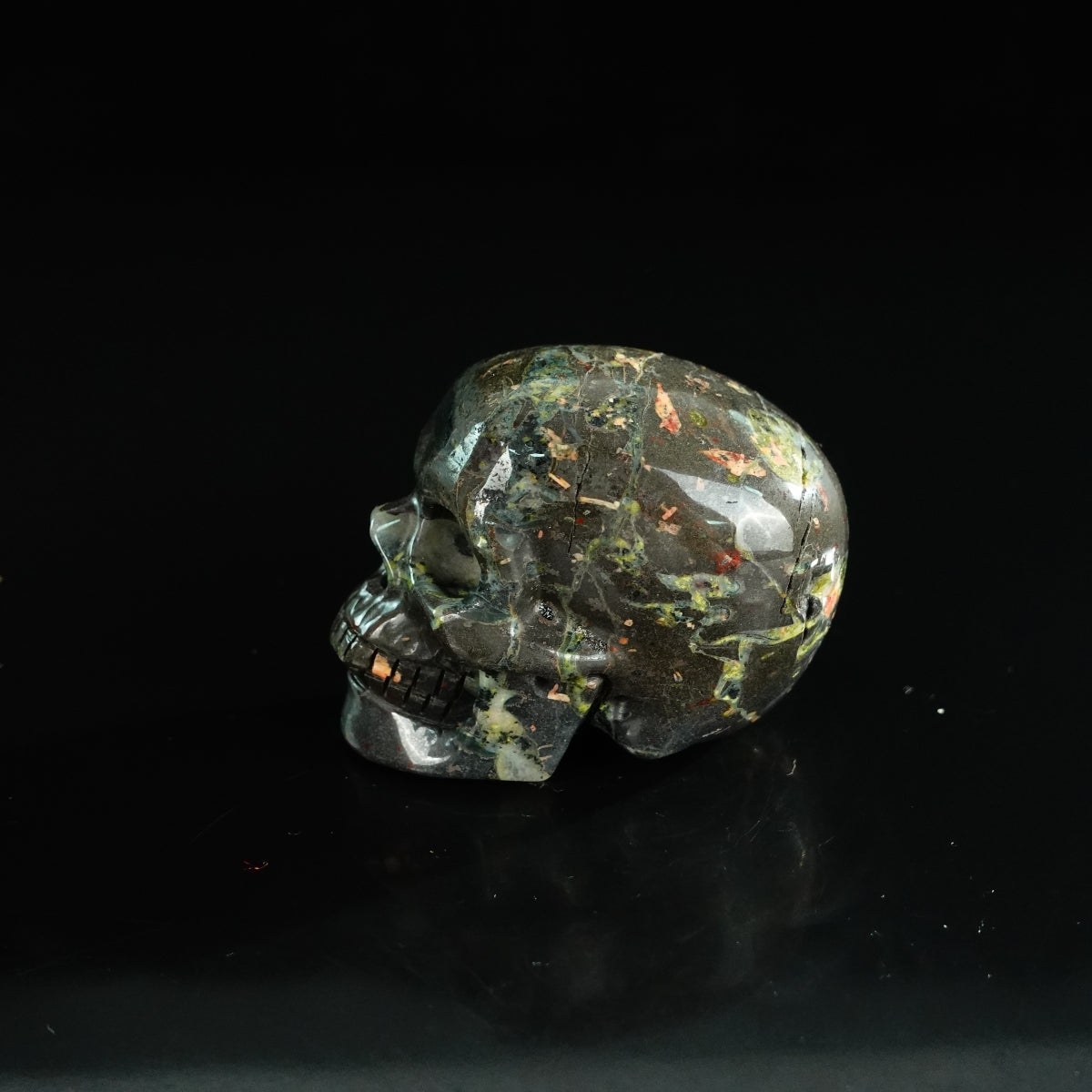2.2" Plum Blossom Jade Crystal Skull Carving - Unique Piece #PB11