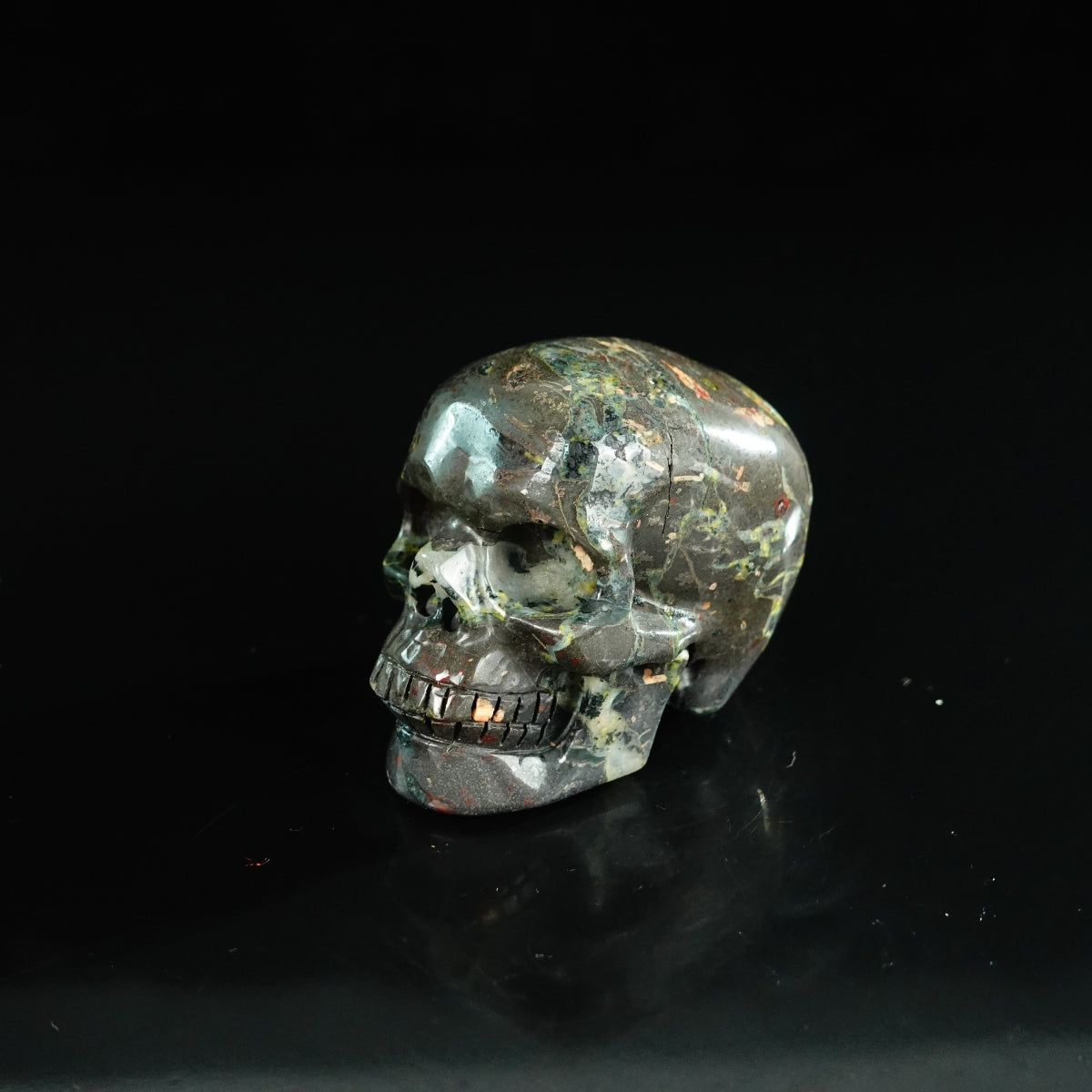 2.2" Plum Blossom Jade Crystal Skull Carving - Unique Piece #PB11