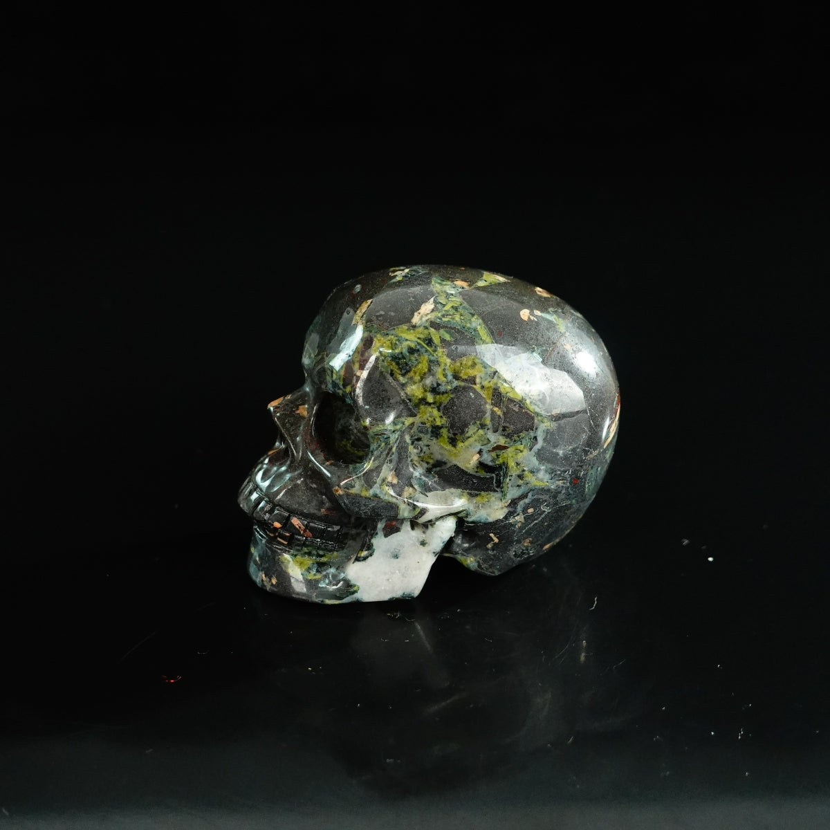 2.2" Plum Blossom Jade Crystal Skull Carving - Unique Piece #PB12