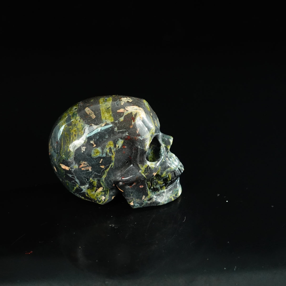 2.2" Plum Blossom Jade Crystal Skull Carving - Unique Piece #PB14