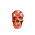 2.2" Red Crazy Lace Agate Crystal Skull Carving - Hand Carved Decor