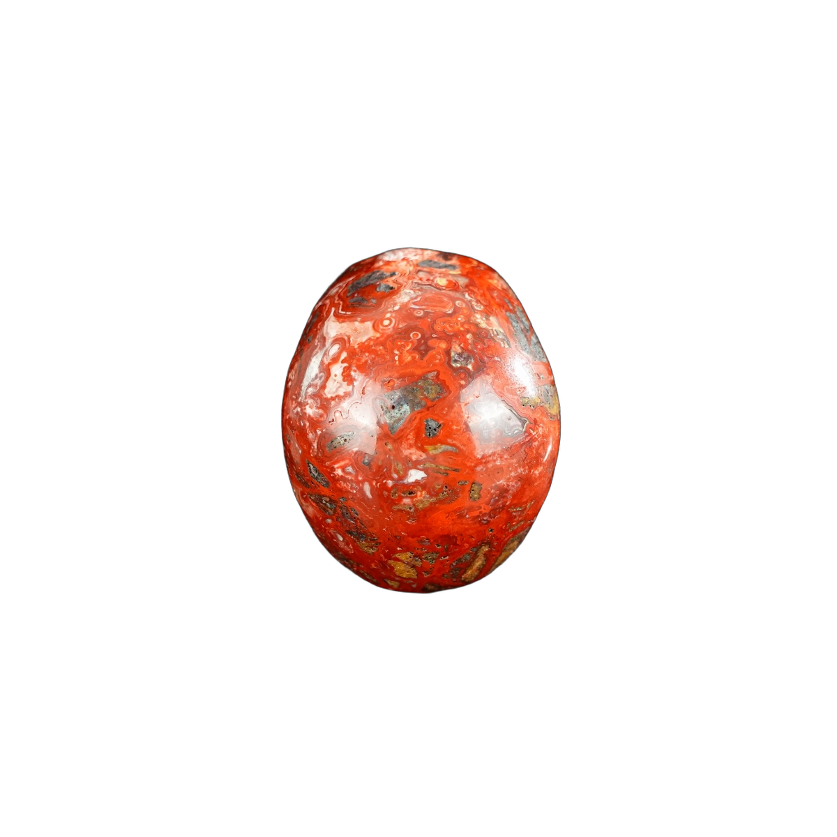 2.2" Red Crazy Lace Agate Crystal Skull Carving - Hand Carved Decor