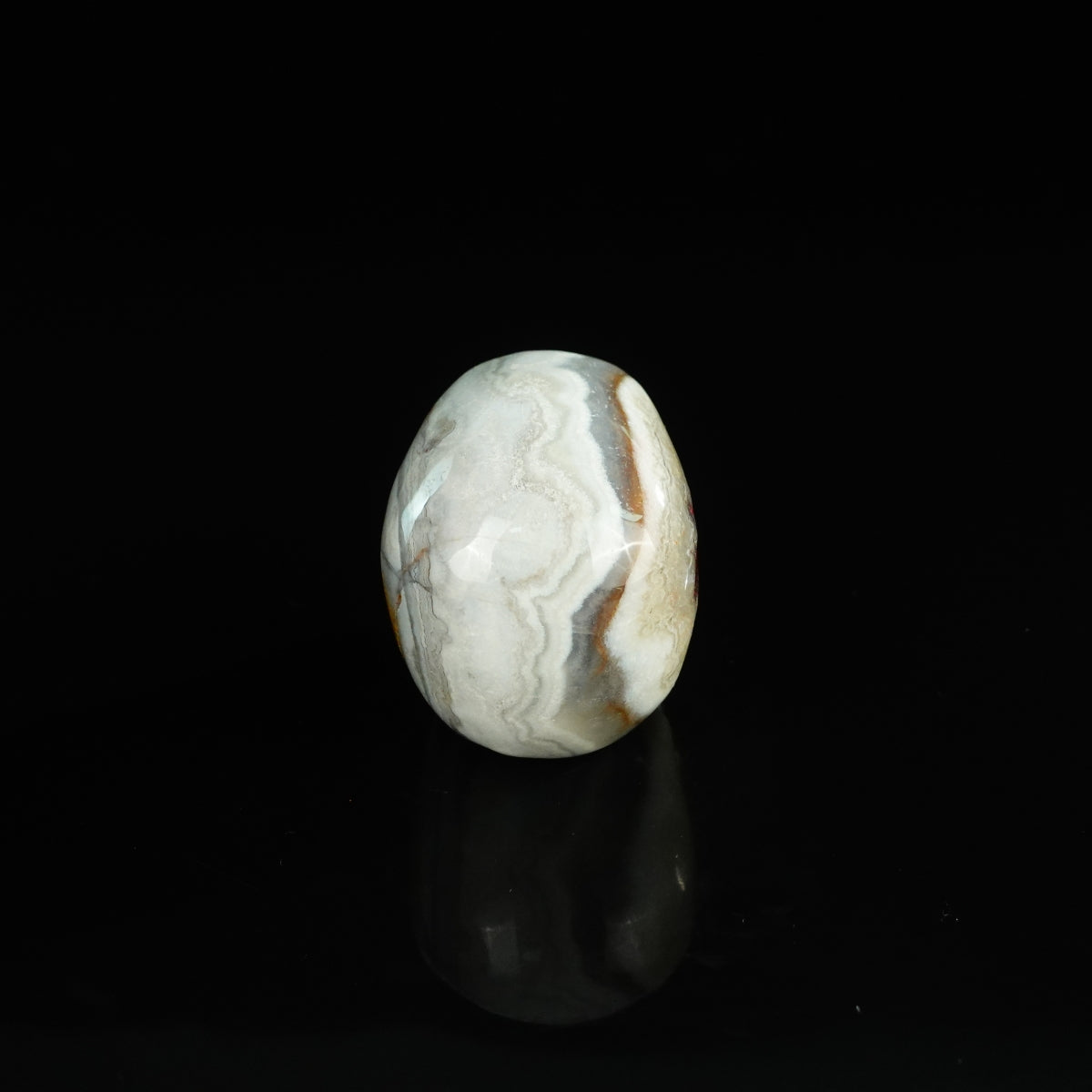 2.2" Red Crazy Lace Agate Crystal Skull Carving - Unique Piece #RC03