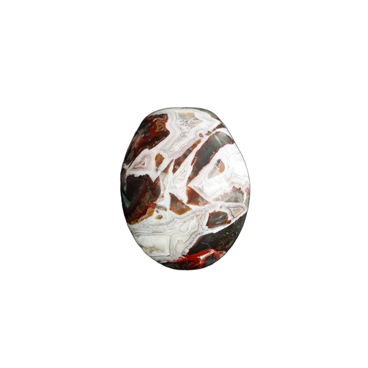 2.2" Red Crazy Lace Agate Crystal Skull Carving - Unique Piece #RC04