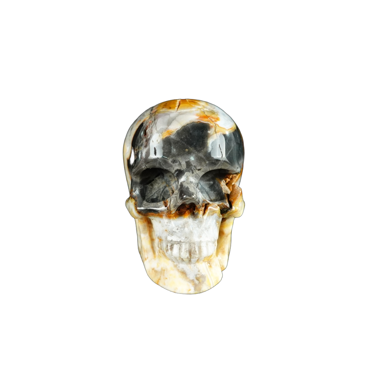 2.2" Red Crazy Lace Agate Crystal Skull Carving - Unique Piece #RC06