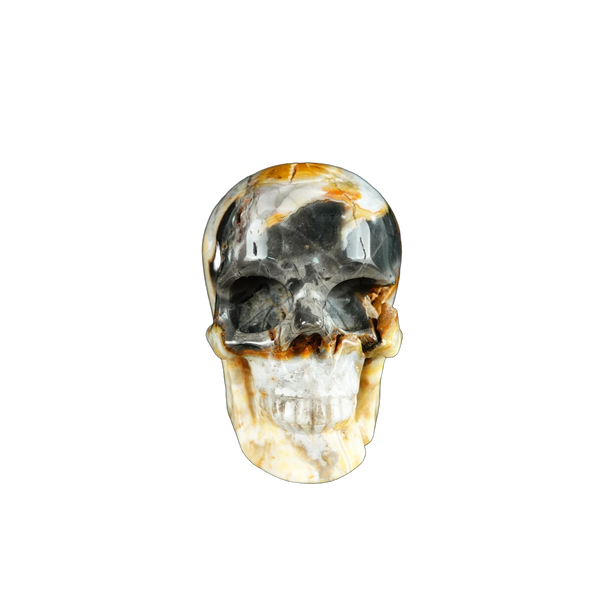 2.2" Red Crazy Lace Agate Crystal Skull Carving - Unique Piece #RC06