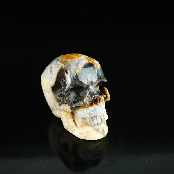 2.2" Red Crazy Lace Agate Crystal Skull Carving - Unique Piece #RC06 - alternate view